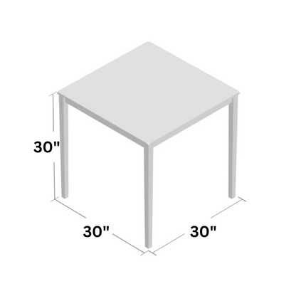 carpentray 30 inch square wooden dining table (black)
