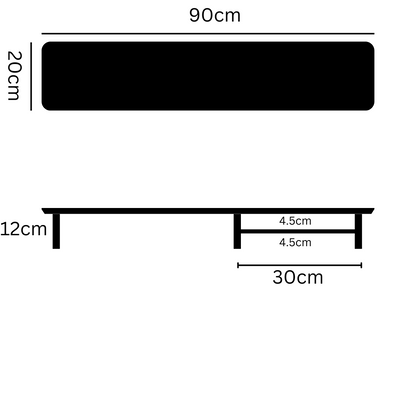carpentray 90cm long monitor stand wooden monitor riser