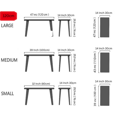 carpentray 120cm long rectangular wooden console table
