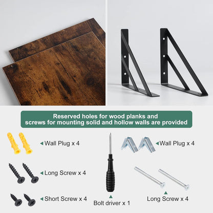 carpentray set of 2 deep floating shelves wall decor shelving