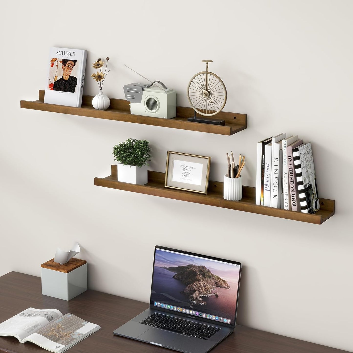 Carpentray wooden wall shelf