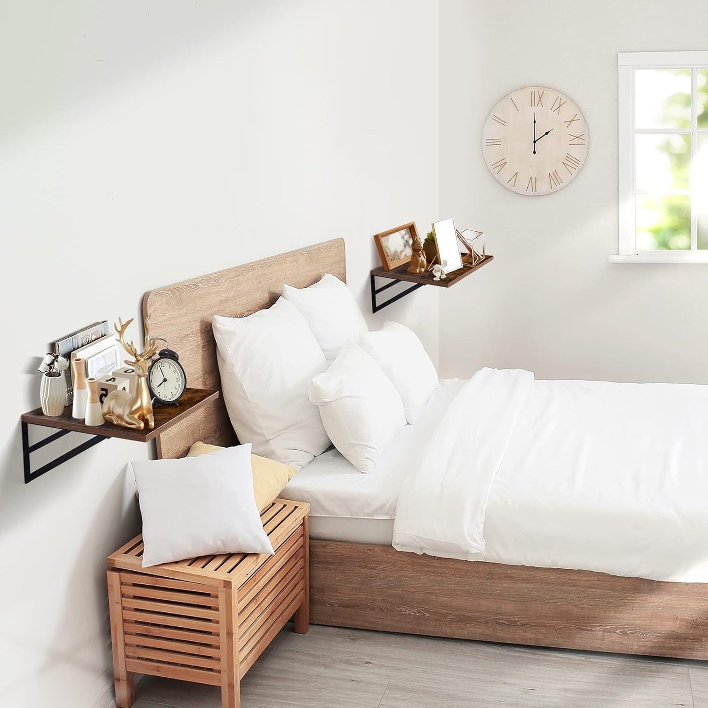 Carpentray Set of 2 Deep Floating Shelves Wall Decor Shelving