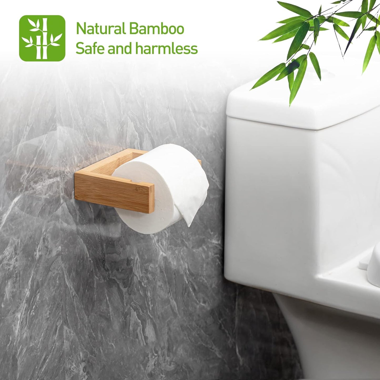 Carpentray  Wall Mounted Toilet Paper Holder,Wooden  Bathroom Tissue Holder,Wood Toilet Paper Roll Holder Tissue Holder for Bathroom (Natural)