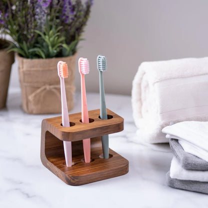 carpentray wooden toothbrush holder