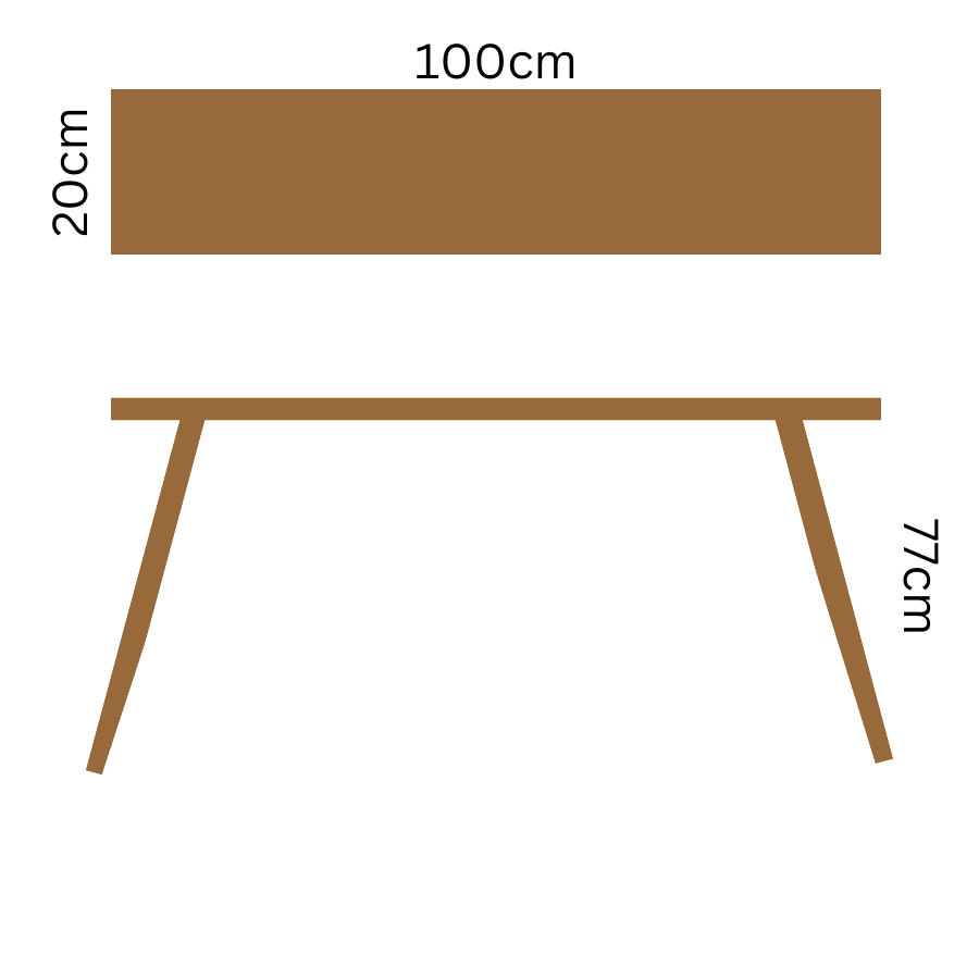 Carpentray 100cm Long Wooden Console Table