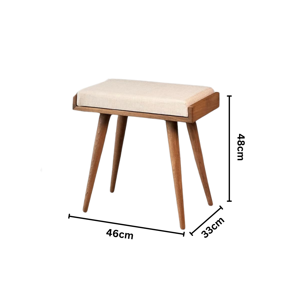 Carpentray Stool/Seat/Ottoman/Bench in Solid Sheesham Wood Stool with Cushion