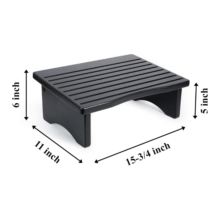 carpentray wooden footrest (black)