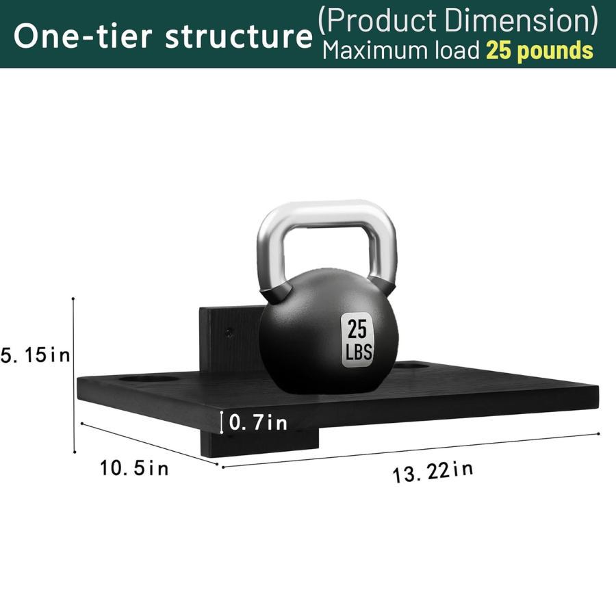 carpentray floating projector wall mount tv shelf (black)
