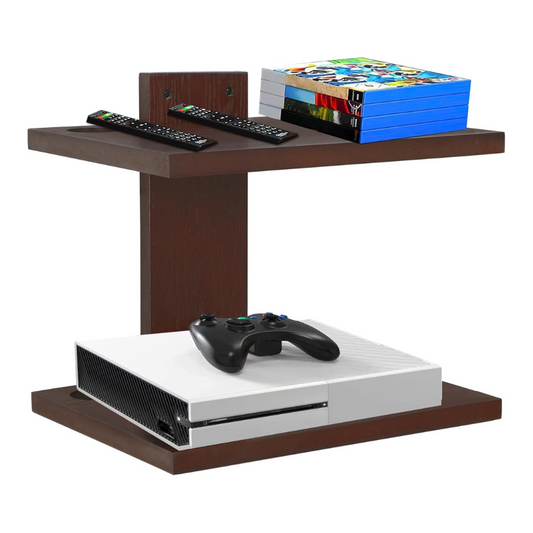 Carpentray Dual Shelf Floating Projector Wall Mount TV Shelf (Brown)