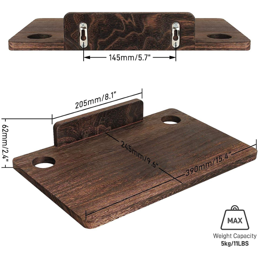 carpentray floating projector wall mount tv shelf (brown)
