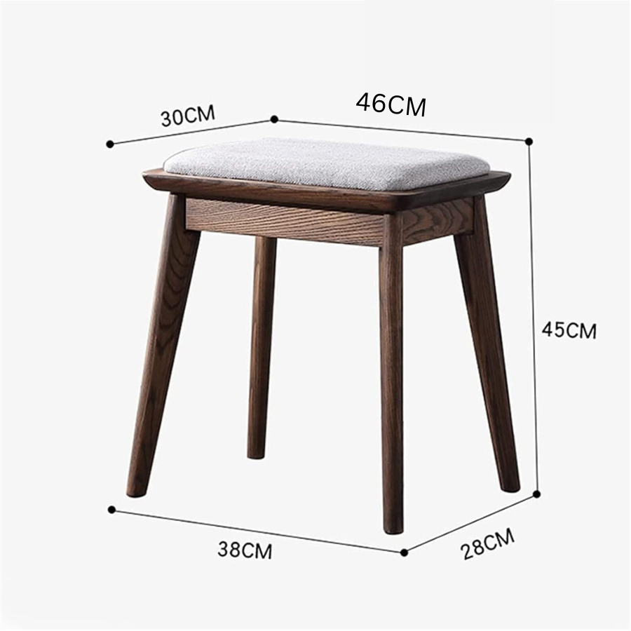 Carpentray Wooden Stool/Seat/Ottoman/Bench in Solid Sheesham Wood Stool with Cushion | Sitting Chair (Brown)