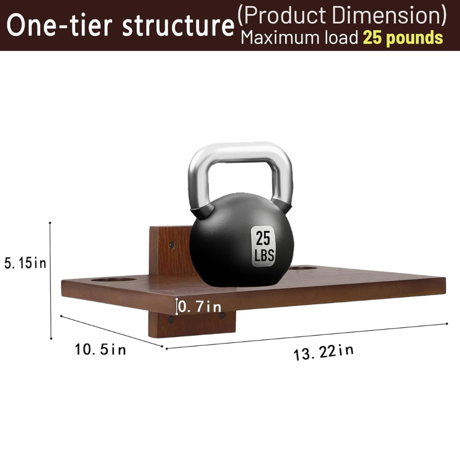 carpentray floating projector wall mount tv shelf (brown)