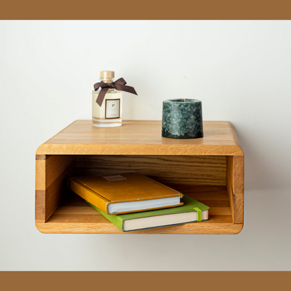 carpentray 15x15 inch wooden wall bedside table (light brown)