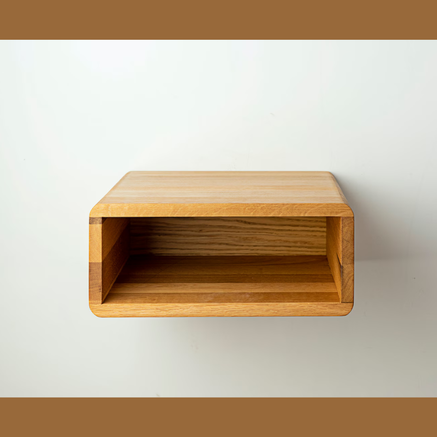 carpentray 12x12 inch wooden wall bedside table (light brown)