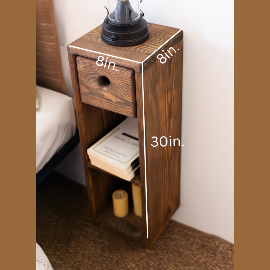 carpentray wooden floating nightstand with drawer