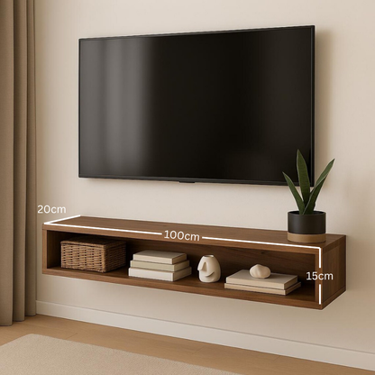 carpentray 100cm wooden wall tv cabinet (brown)