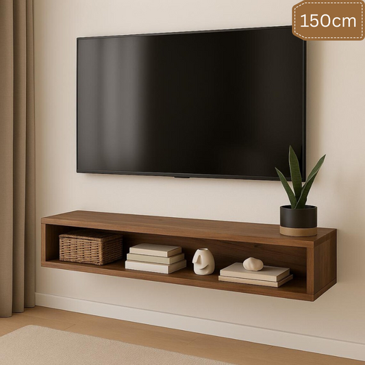 Carpentray 150Cm Wooden Wall Tv Cabinet (Brown)