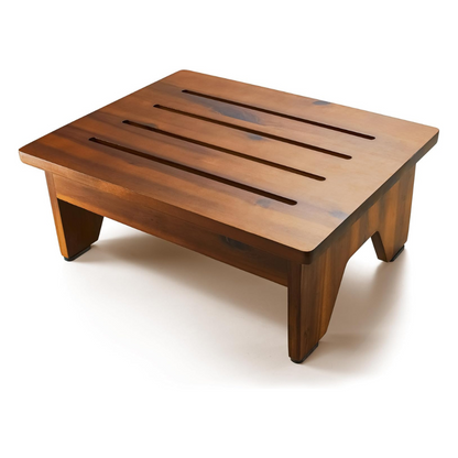 carpentray 6.5in height wooden step stool for adults (brown)