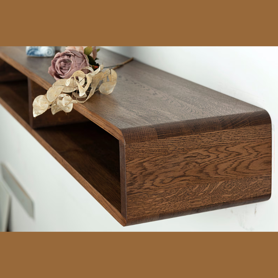 carpentray 80cm wooden wall console table (dark brown)