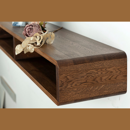 carpentray 80cm wooden wall console table (dark brown)