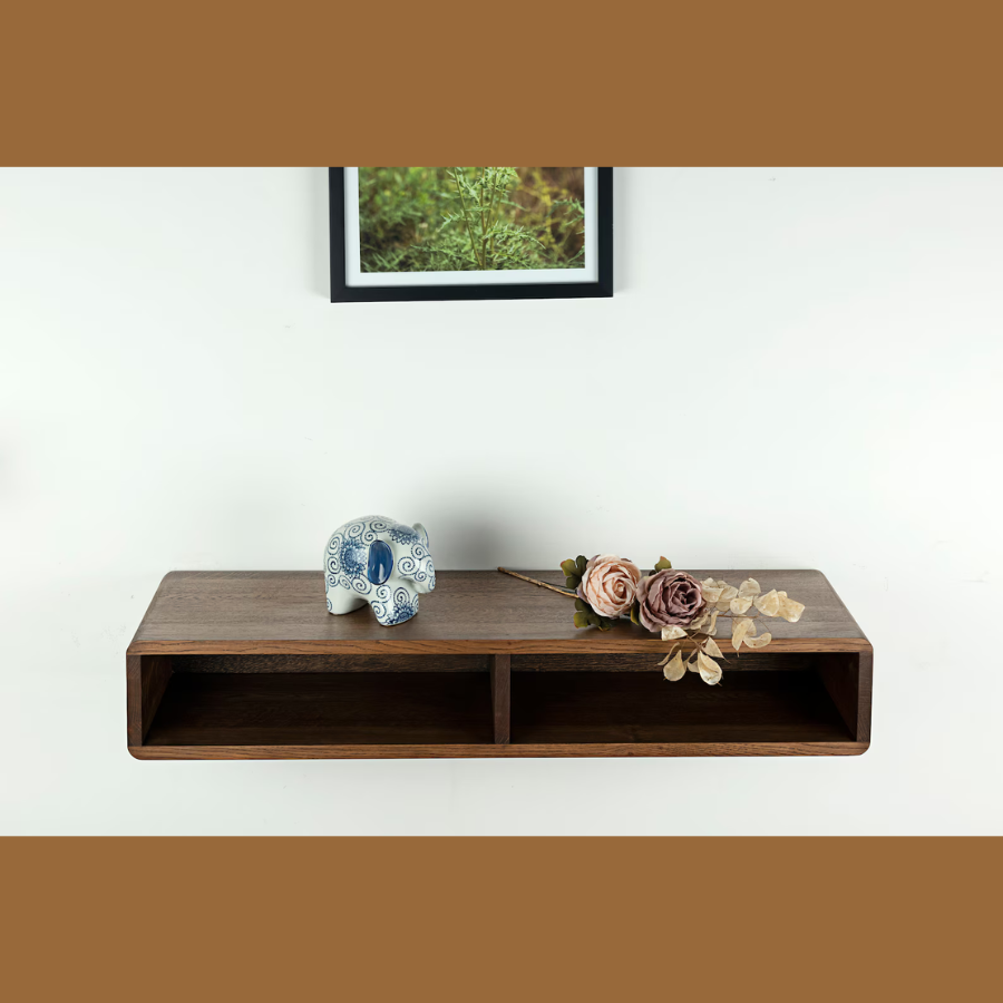 carpentray 80cm wooden wall console table (dark brown)