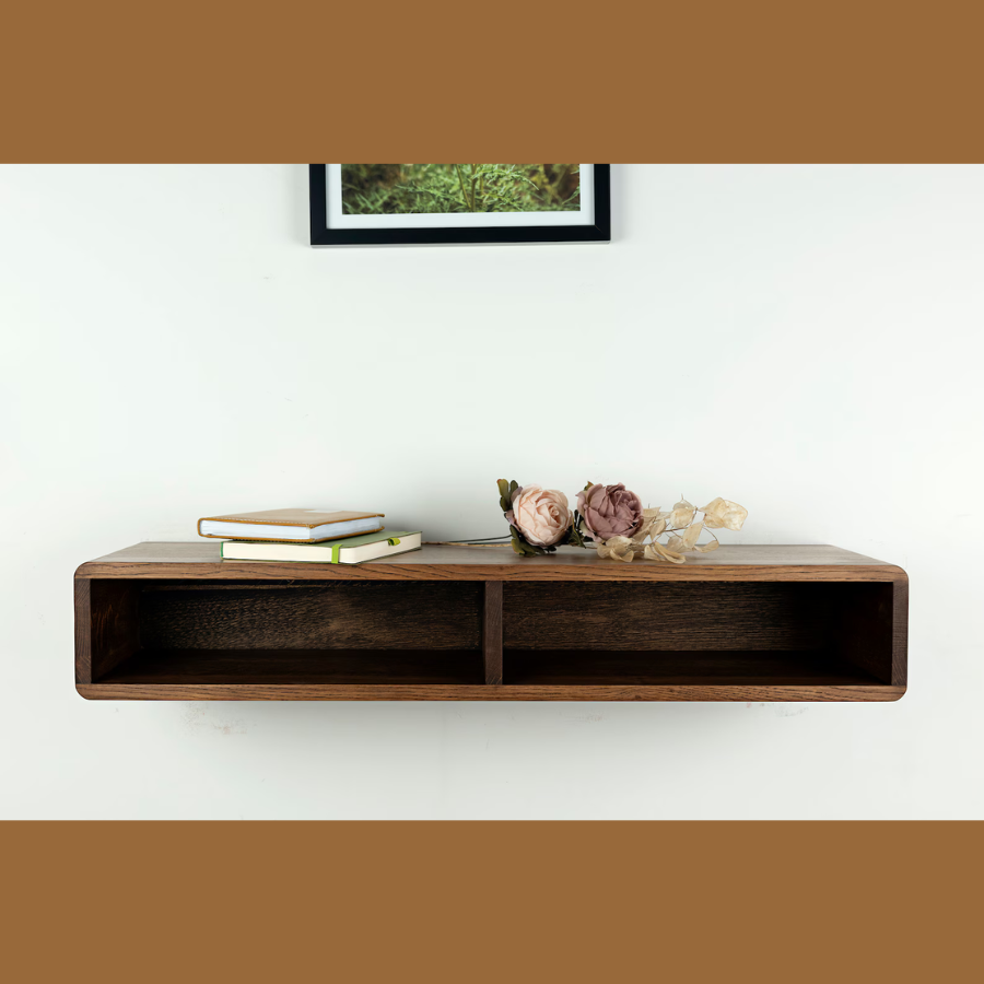 carpentray 80cm wooden wall console table (dark brown)