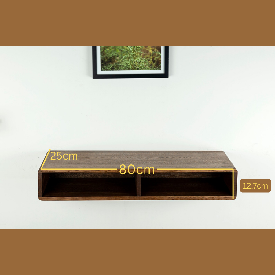 Carpentray 80Cm Wooden Wall Console table (Dark Brown)