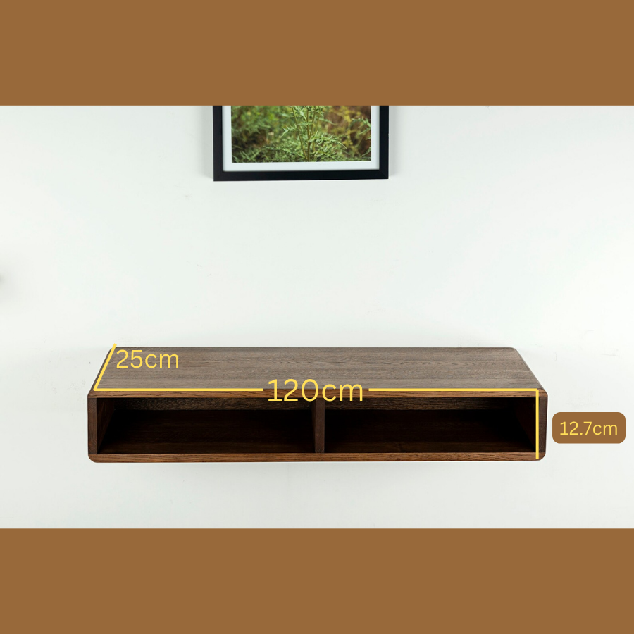Carpentray 120Cm Wooden Wall Console table (Dark Brown)