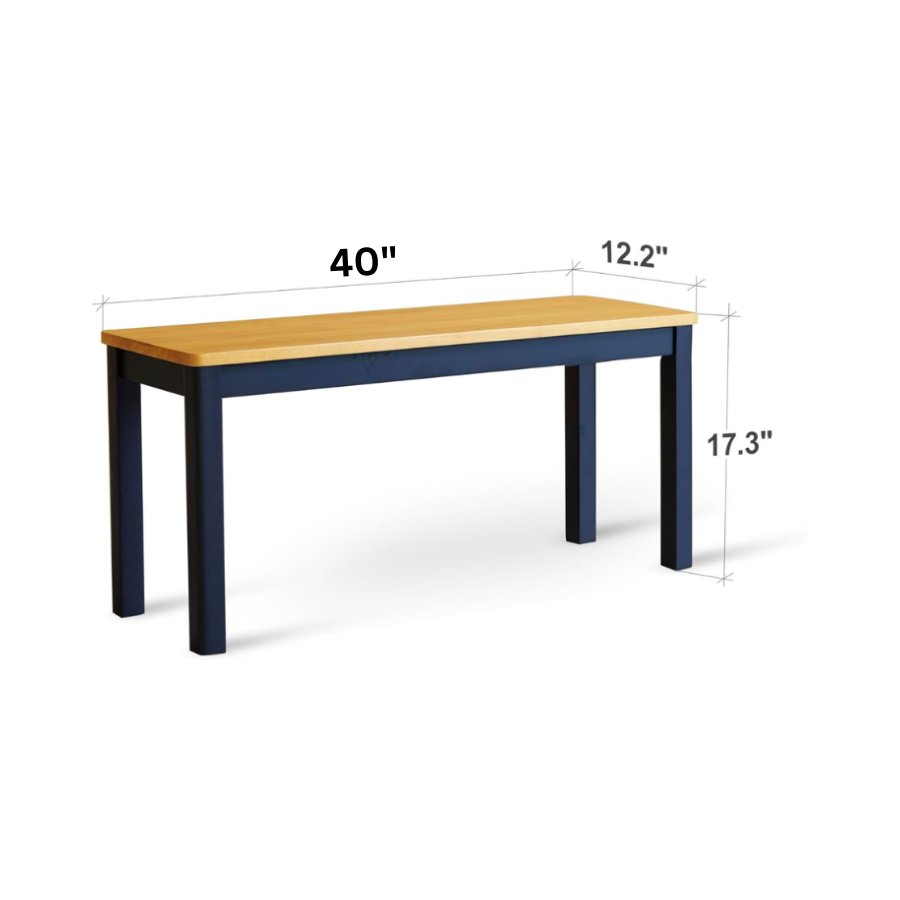Carpentray 100Cm Long Wooden Black/Brown Bench