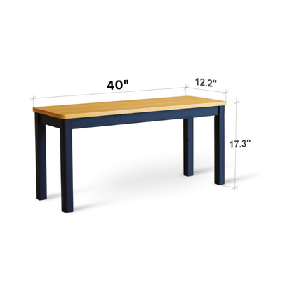 carpentray 100cm long wooden black/brown bench