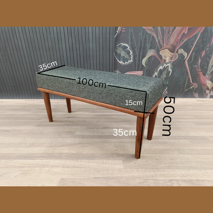 carpentray 100cm long solid wood bench with cushion