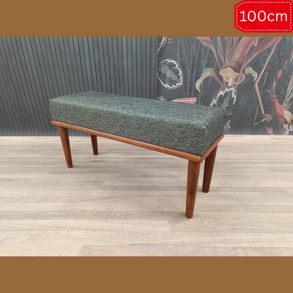 carpentray 100cm long solid wood bench with cushion