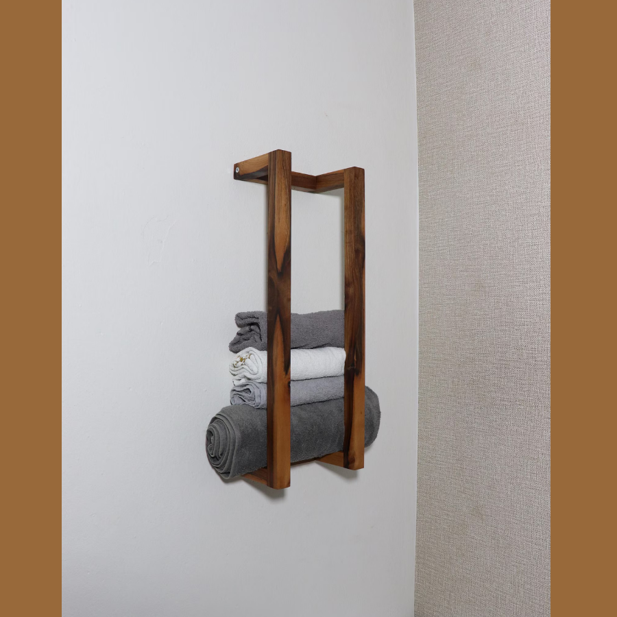 carpentray wooden towel holder stand