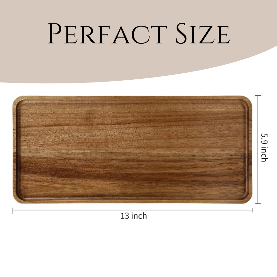 Carpentray 2 PCS Solid Sheesham Wood Serving Trays Rectangular