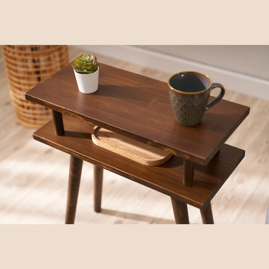 carpentray solid wood narrow side table tall side, rectangle side table