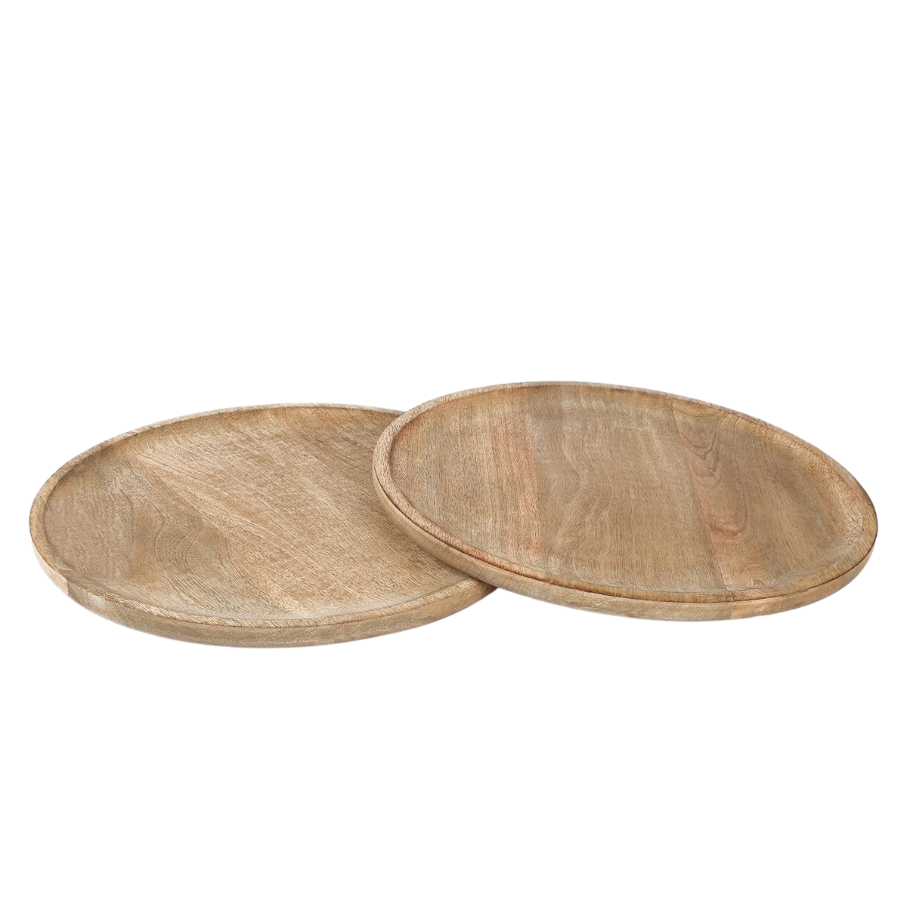 Carpentray Natural Wooden Dinner Plates Set of 1- Elegant Decorative 11 Inch Round Wood