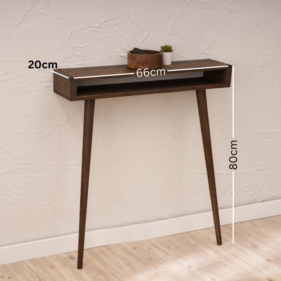 Carpentray 66cm Long Dual Shelf Wooden Console Table