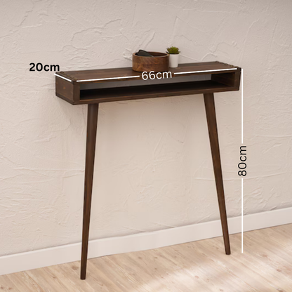 carpentray 66cm long dual shelf wooden console table