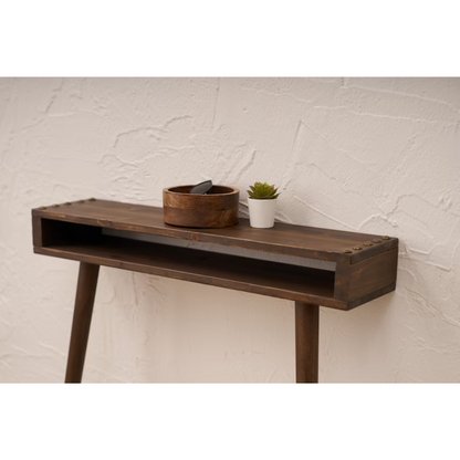 carpentray 66cm long dual shelf wooden console table