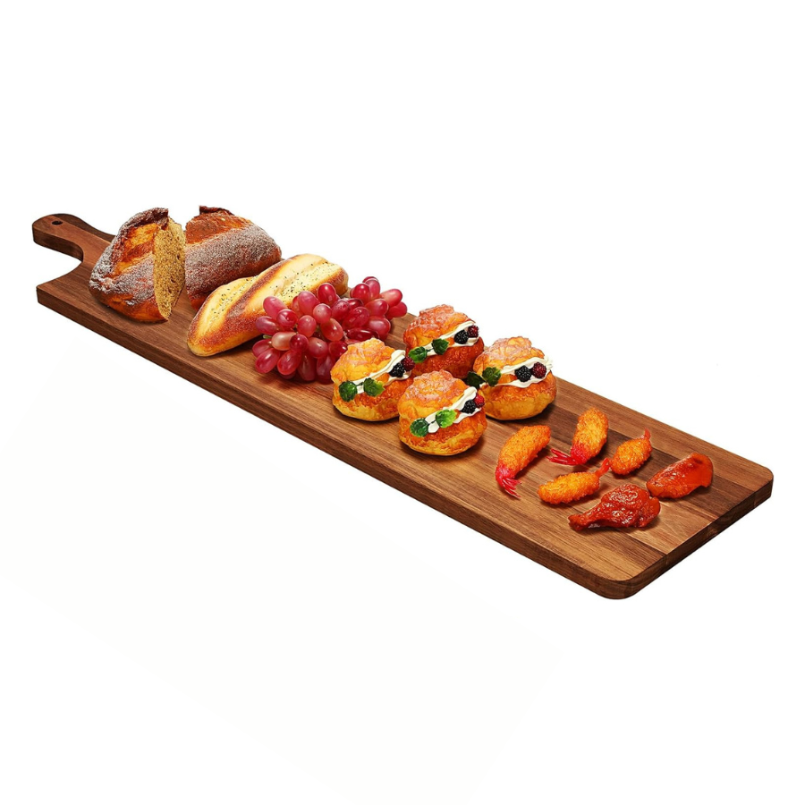 Carpentray 36 x 8 Inch Solid Wooden Charcuterie Boards Acacia Serving Board with Handle