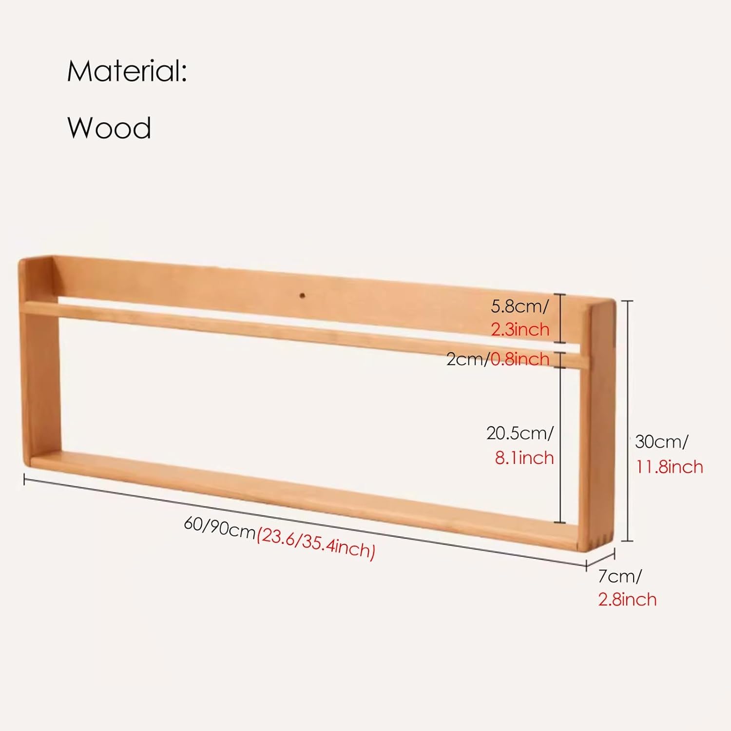carpentray display rack magazine rack home office magazine rack/brochure holder wall, 3 tier wooden bookshelf booklet display stand, living room bedroom storage organizer ( size : 90x30x7cm/35.4x11.8x2.8inch )