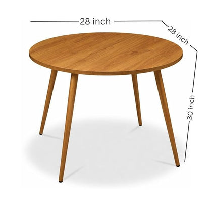 carpentray 28x28 inch round sheesham wood 4 seater dining table (brown)