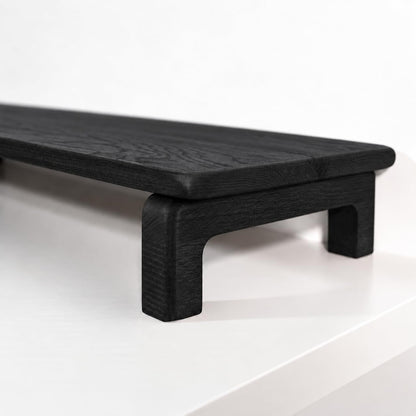 carpentray 66cm long wooden monitor stand riser with underneath keyboard storage, desktop organizer for computer and laptop