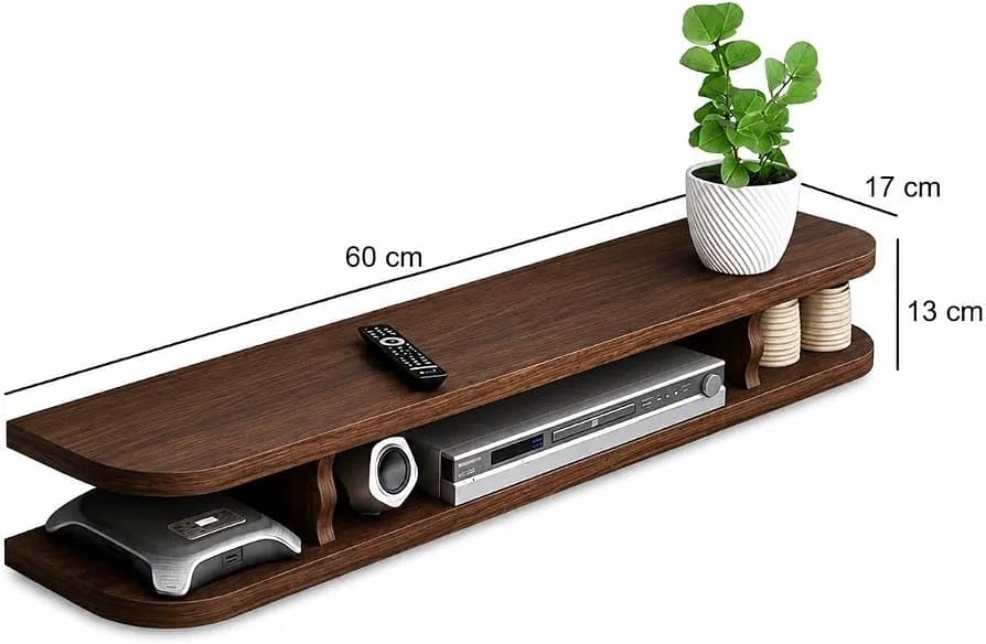 carpentray 150cm long wooden floating tv stand for living room, wall mounted tv console with open storage shelves, modern entertainment center for television, (150cm long)