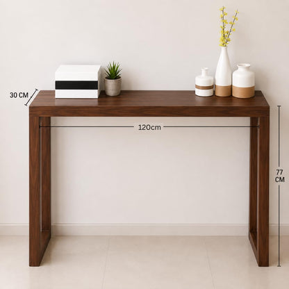 carpentray long solid sheesham wood console table | wooden entryway