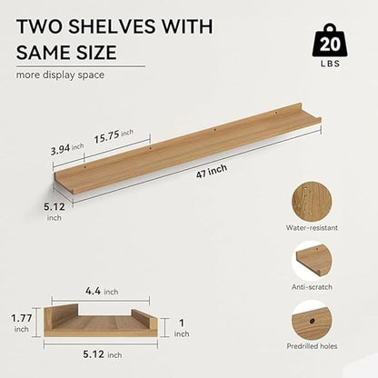 carpentray 47'' inches long light  wall shelf