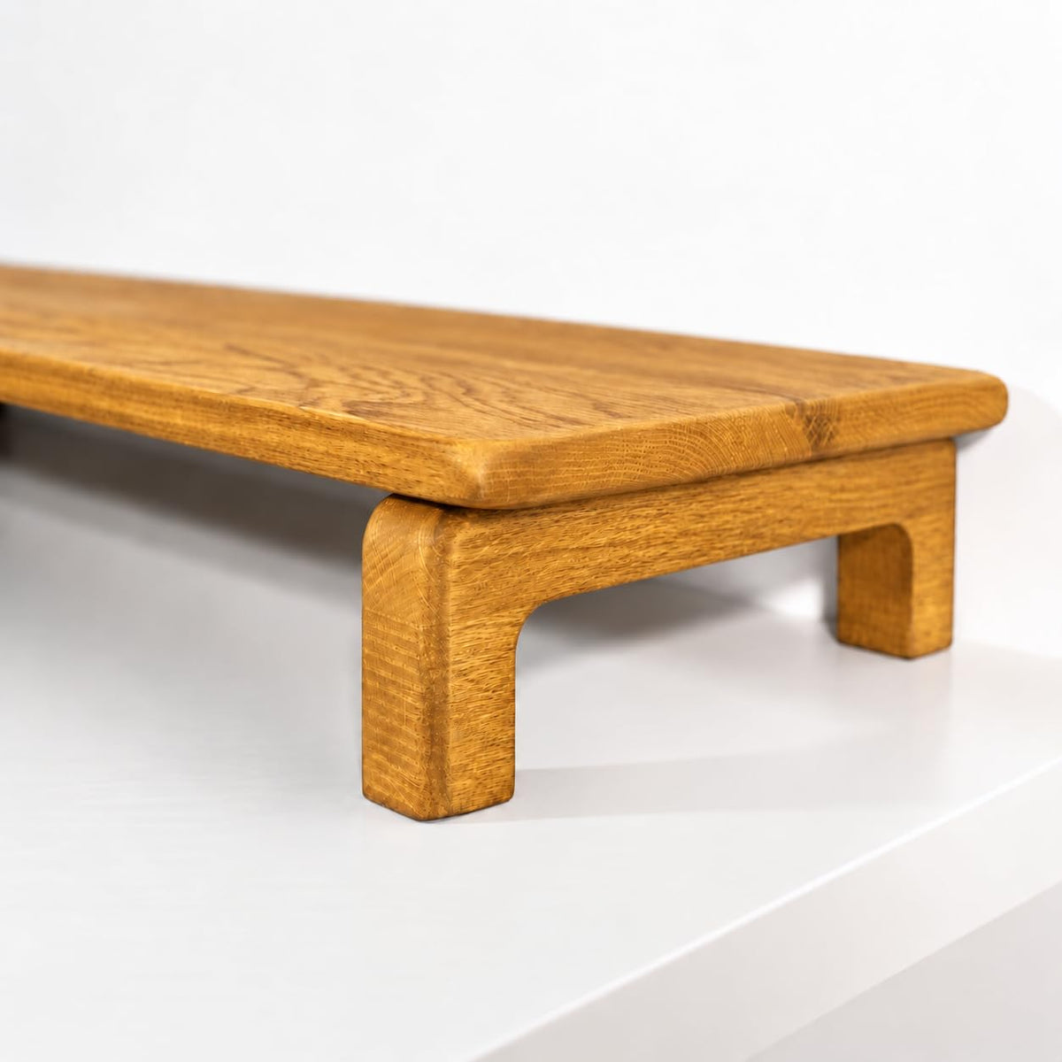 Carpentray 66cm Long Wooden Monitor Stand Riser with Underneath Keyboard Storage, Desktop Organizer for Computer and Laptop, Home Office and Study Desk (D-Teak, 66cm Long)