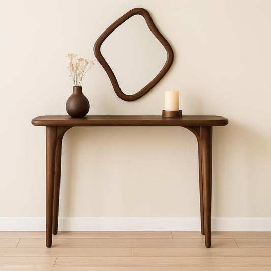 Carpentray 100cm Long Wooden Console Table Walnut Finish