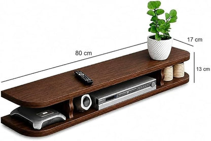carpentray 80cm long wooden floating tv stand for living room, wall mounted tv console with open storage shelves, modern entertainment center for television,(80cm long)