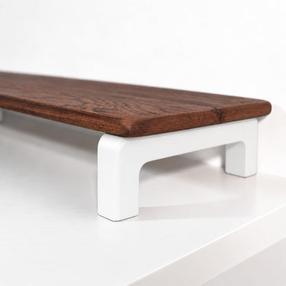 carpentray 100cm long wooden monitor stand riser with underneath keyboard storage, desktop organizer for computer and laptop